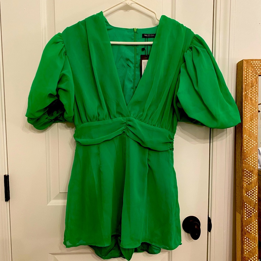 NWT nastygal emerald green romper